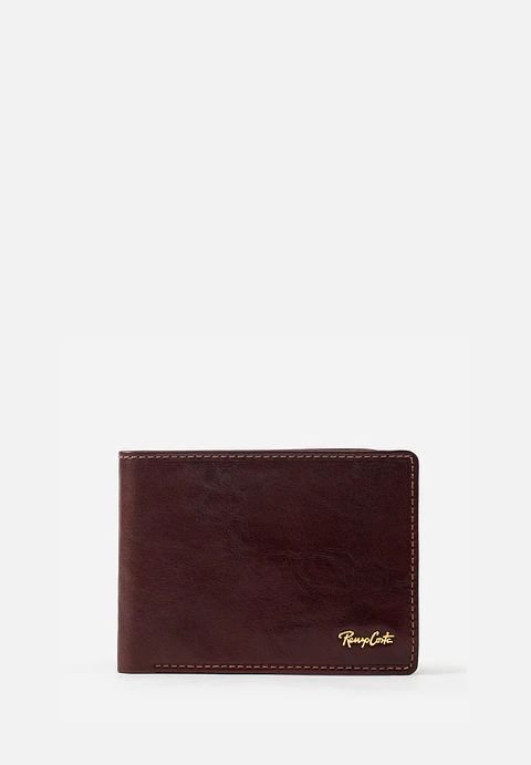 Billetera De Estilo Clásico  En Cuero Italiano