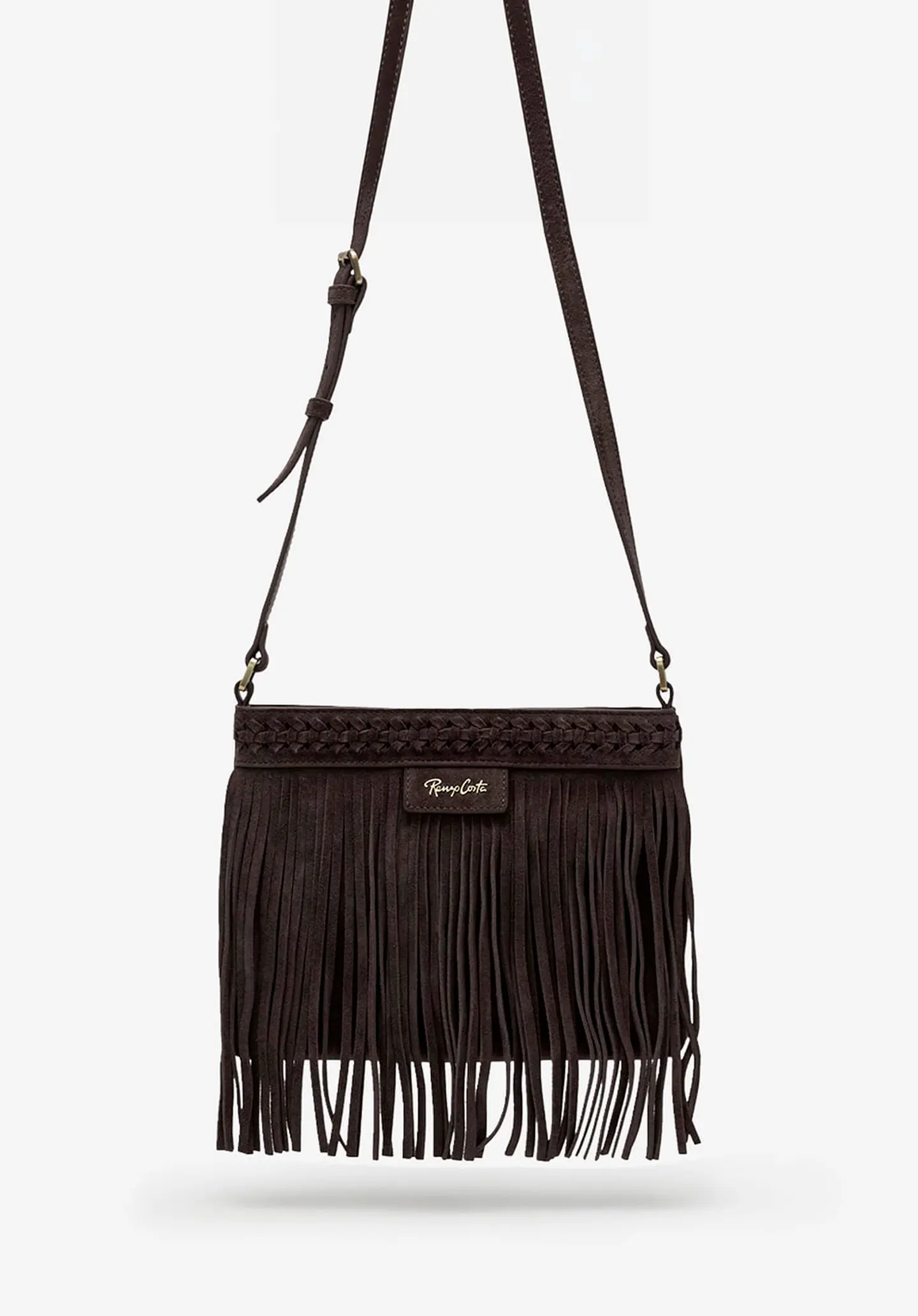 Morral De Gamuza Flecos Boho 12