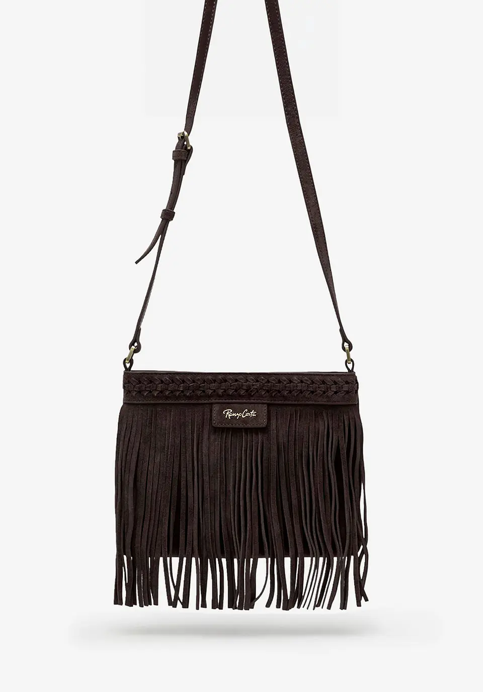 Morral De Gamuza Flecos Boho 12
