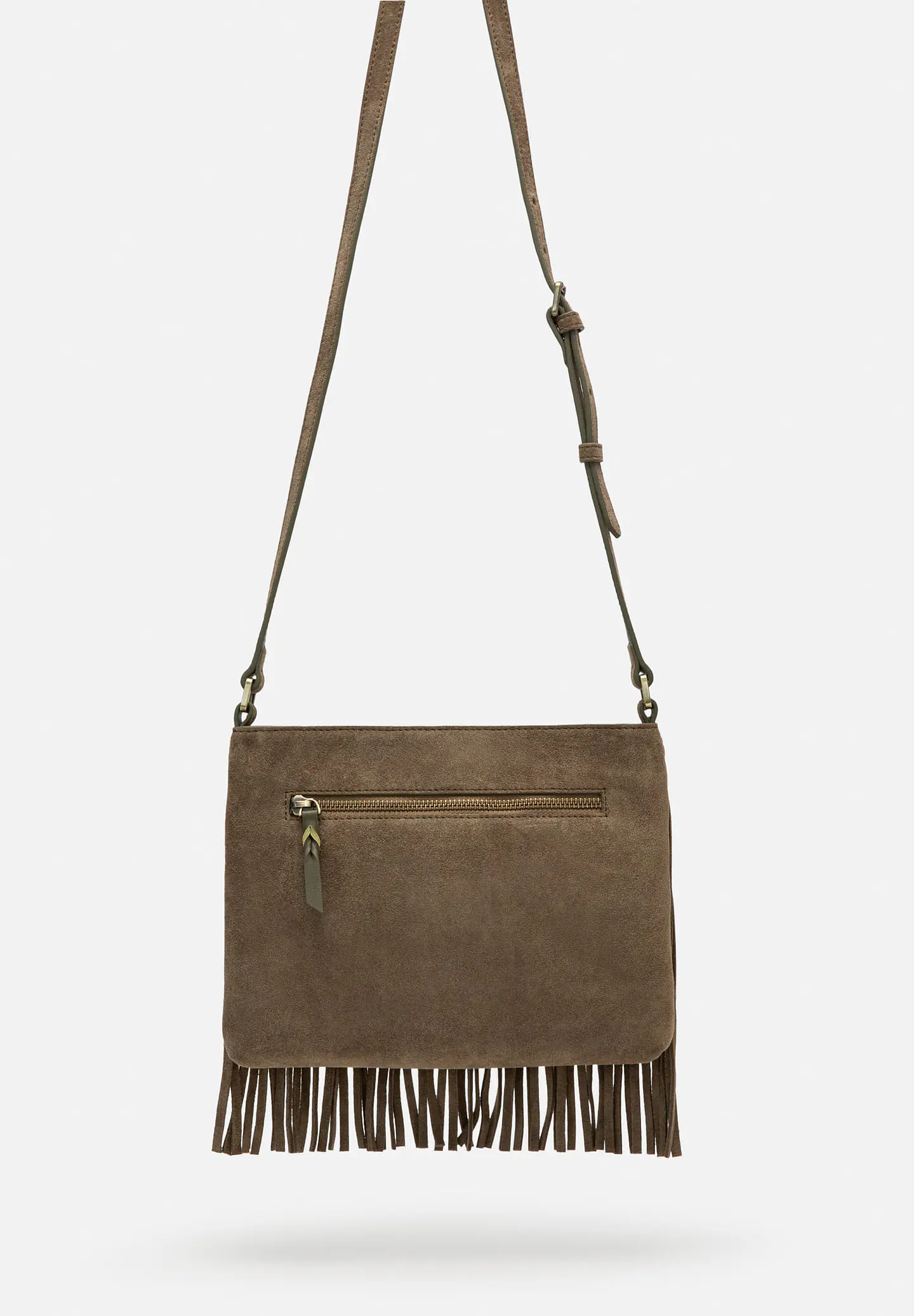 Morral De Gamuza Flecos Boho 15
