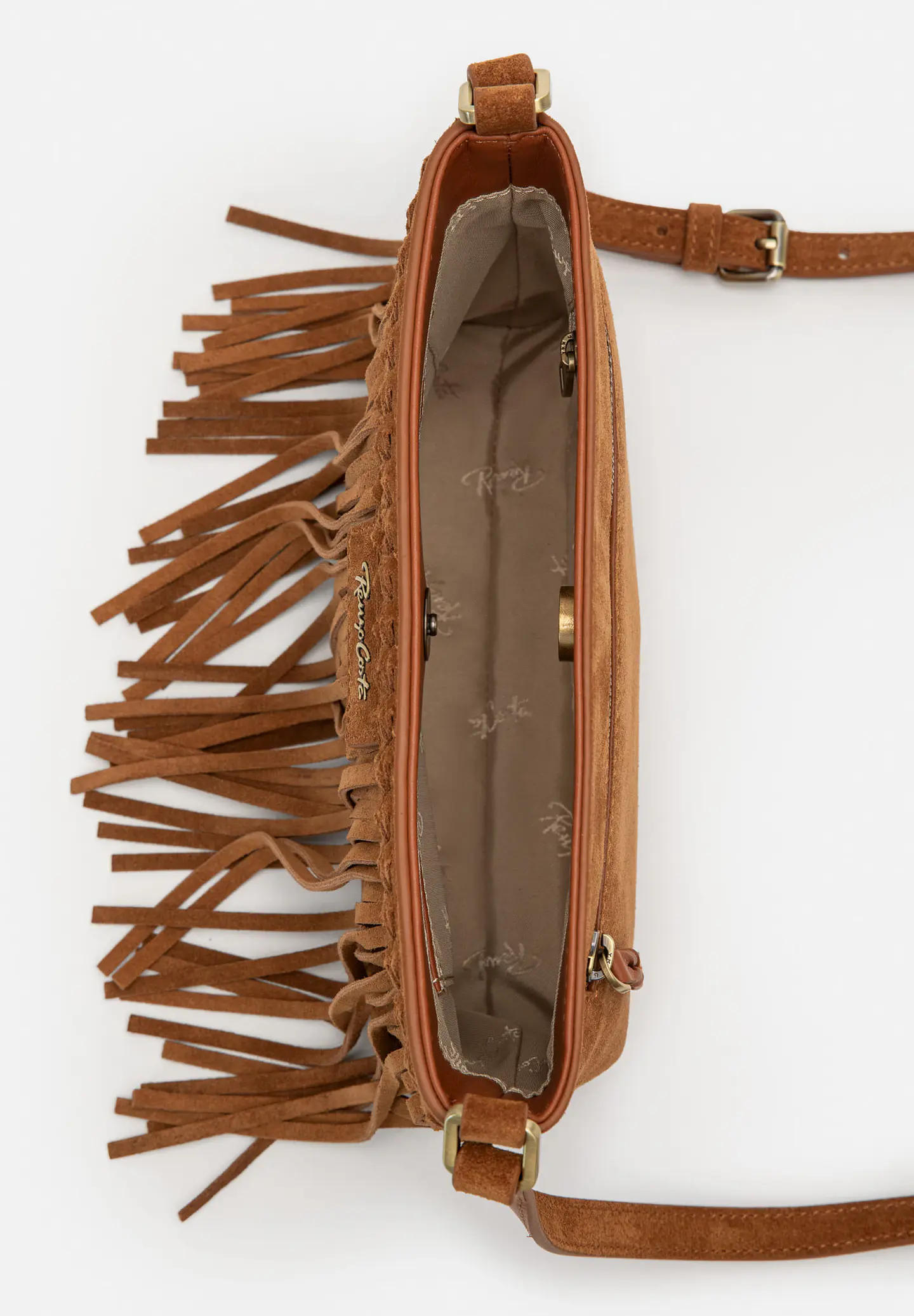 Morral De Gamuza Flecos Boho 17