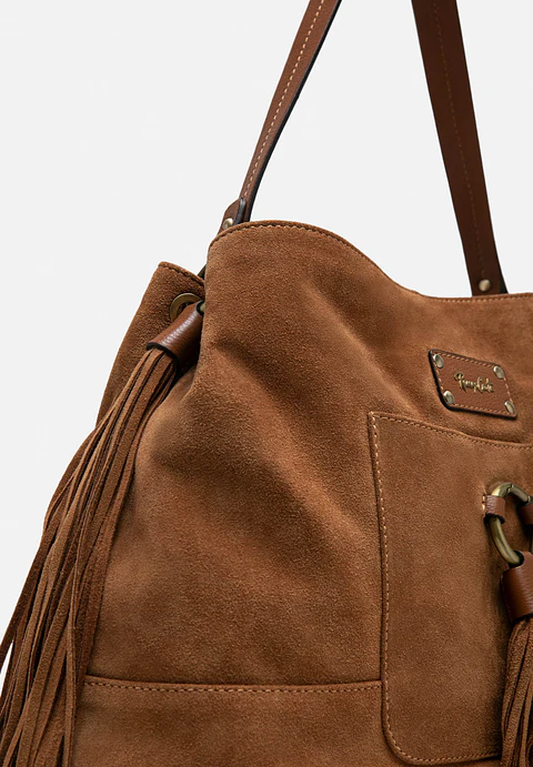 Cartera De Gamuza Flecos Tote
