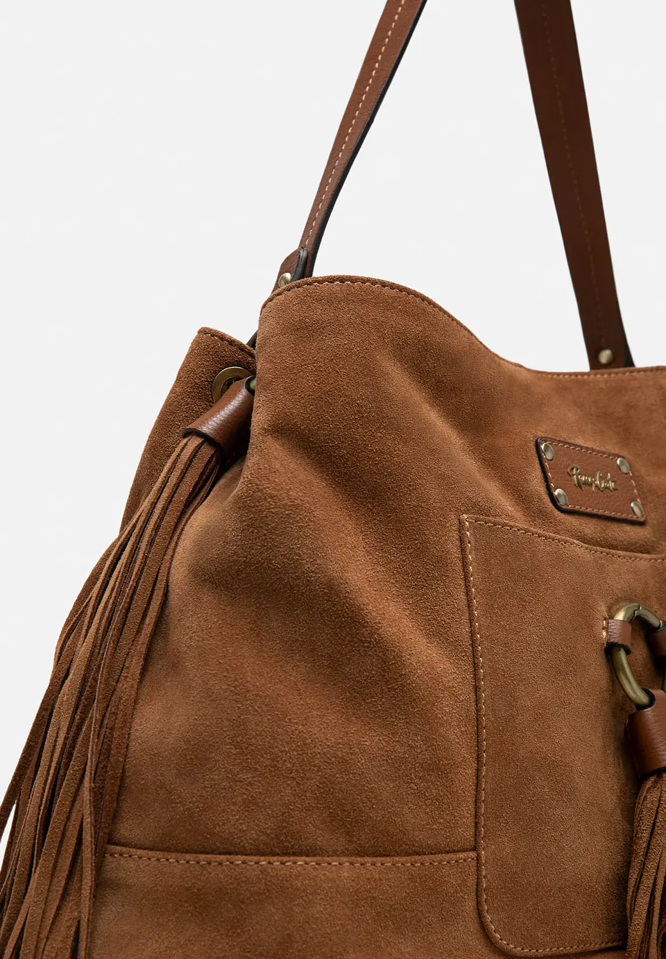 Cartera De Gamuza Flecos Tote 1