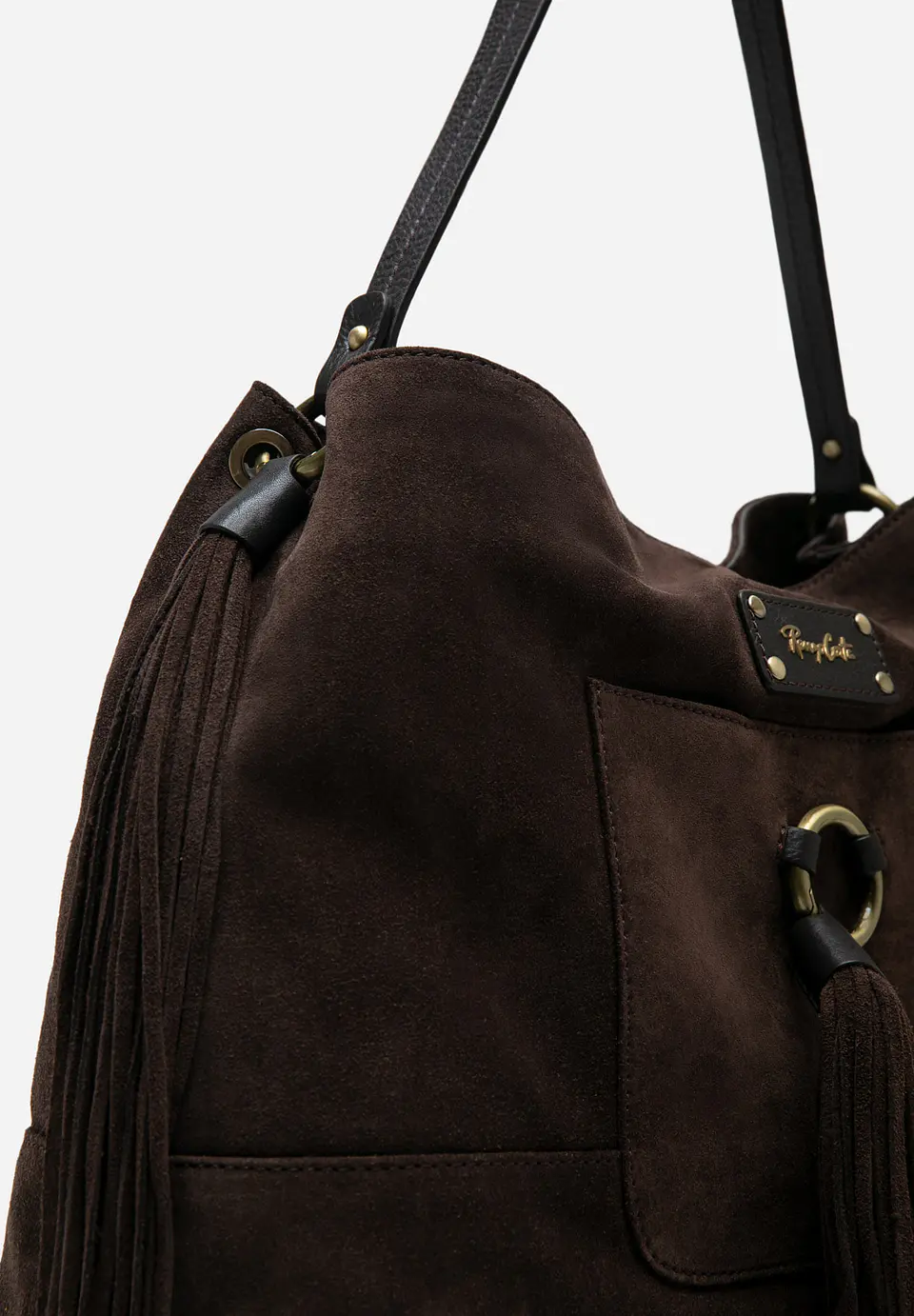 Cartera De Gamuza Flecos Tote 8