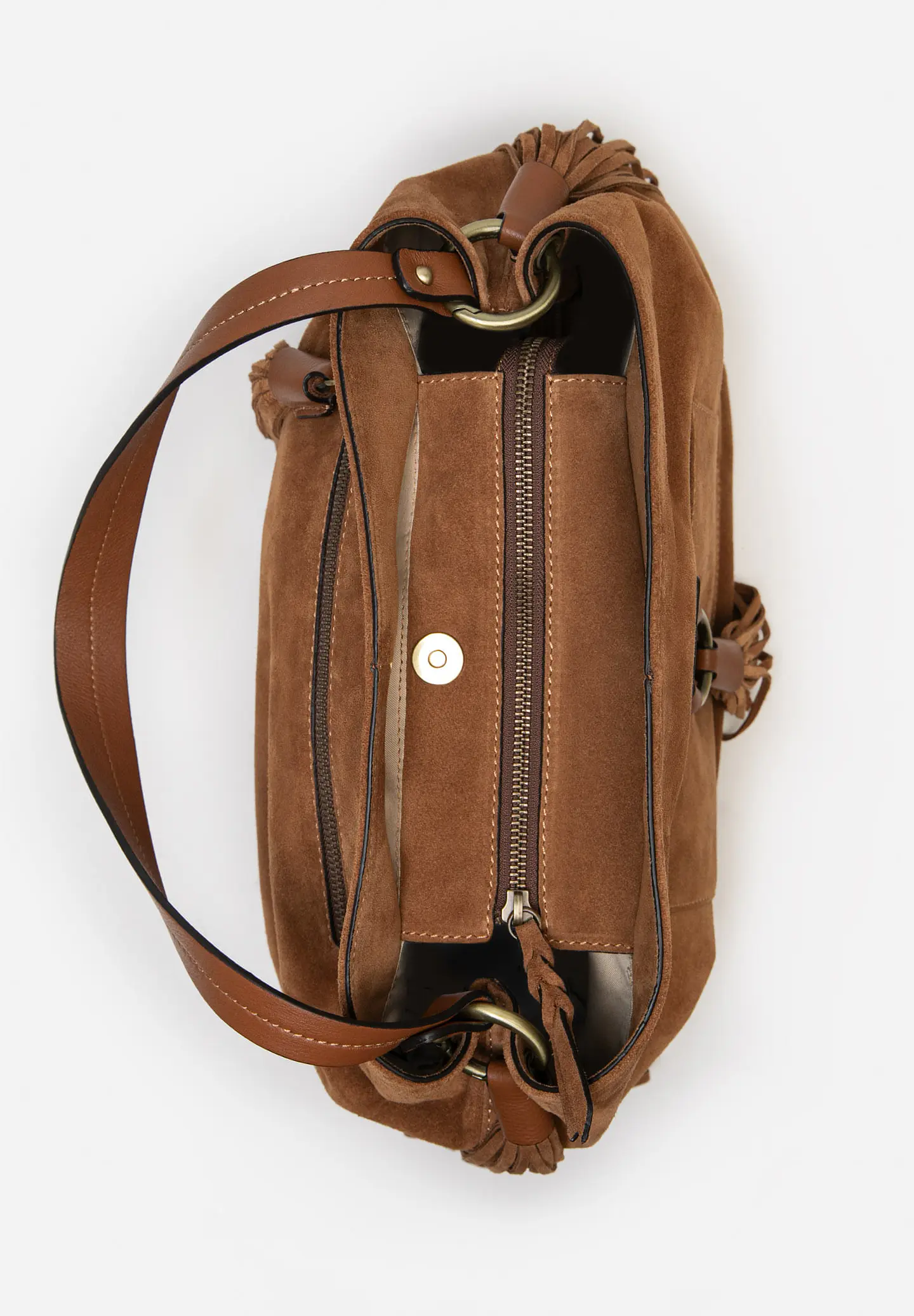 Cartera De Gamuza Flecos Tote 13