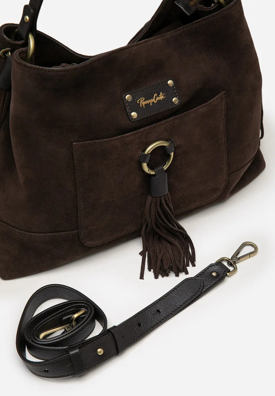 Cartera De Gamuza Flecos Tote 14