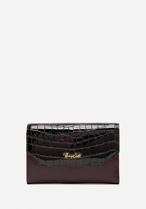 Billetera Cuero Croco Glow Midi