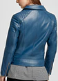 Casaca Estilo Biker En Cuero Color Entero - Miniatura 40