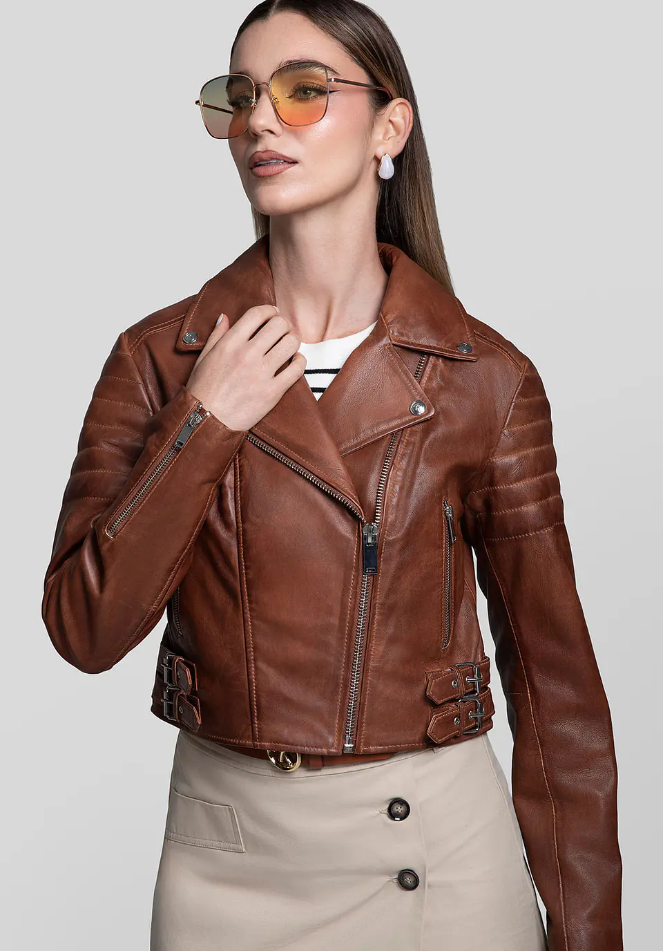 Casaca Cuero Biker Velvet 39
