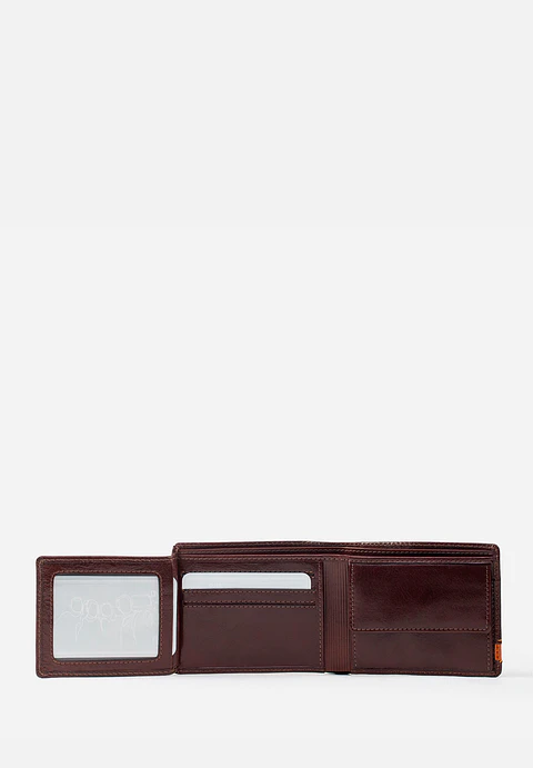 Billetera De Dos Cuerpos En Cuero Italiano Y Detalles En Contraste