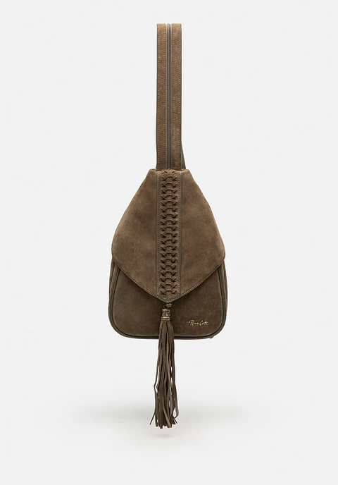 Mochila De Gamuza Flecos Boho