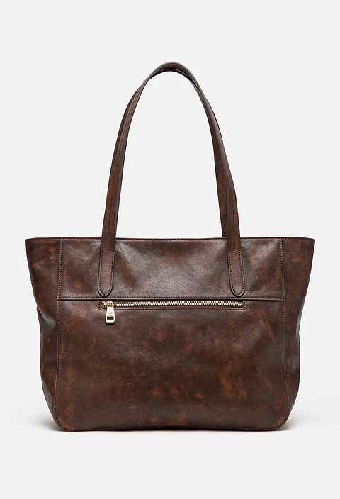 Cartera Tote De Cuero Vintage