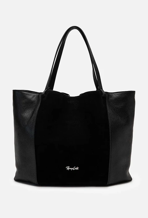 Cartera De Cuero Velour Maxi