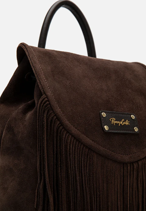 Mochila De Gamuza Flecos