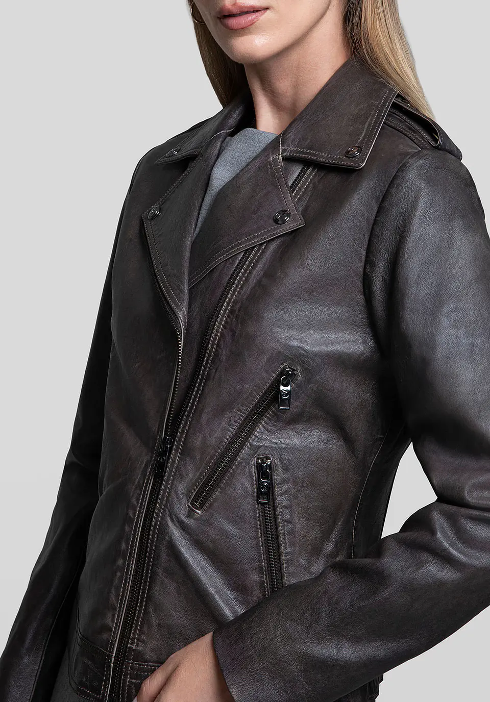 Casaca Cuero Biker Muse 47
