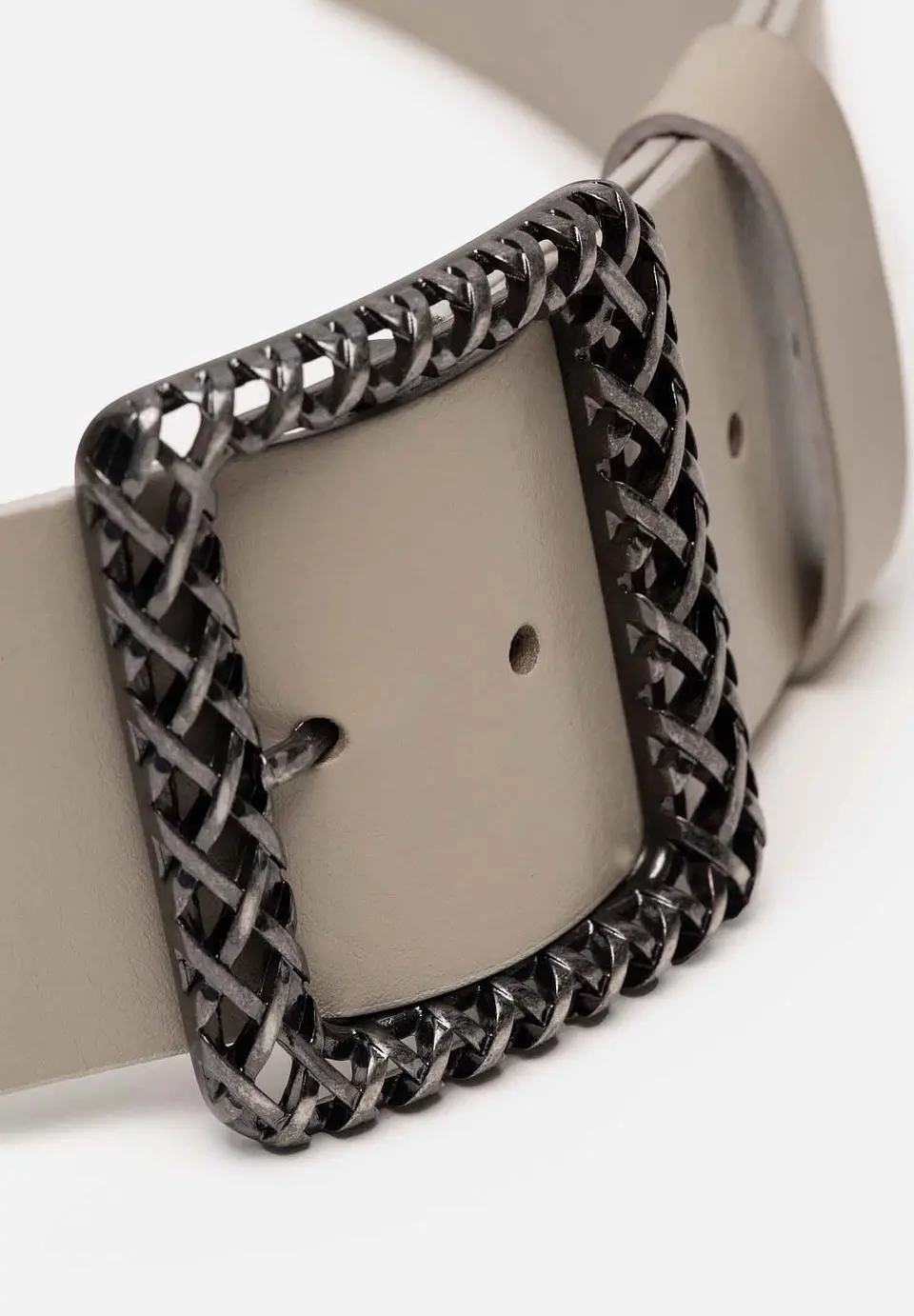 Correa Cuero Metal Woven 40