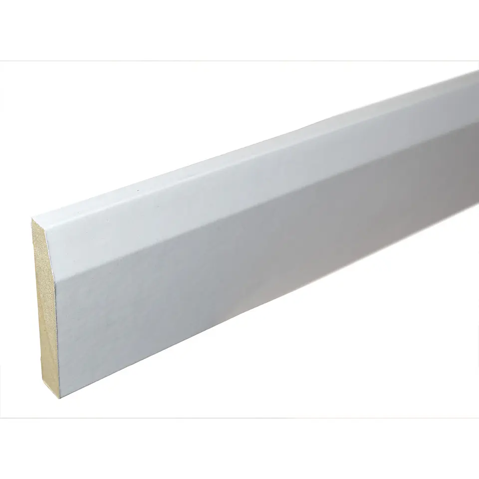 Guardapolvo Chaflan MDF Folio Blanco 12x70 mm x 2.4 m 2