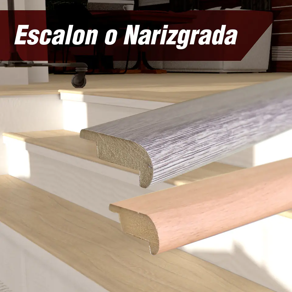 Canto Peldaño Folio Nogal 20x48 mm x 2.4 m  2