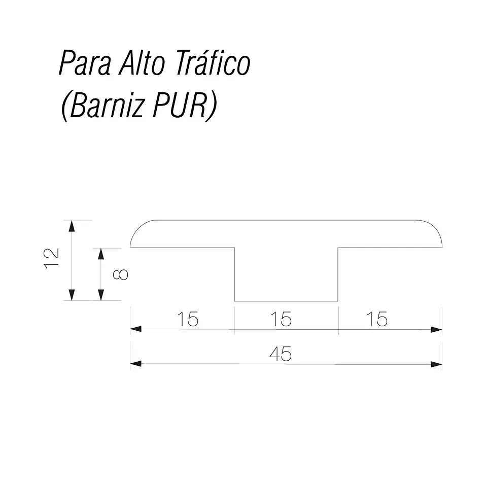 Tapajunta MDF Folio Sakai White 12x45 mm x 2.4 m 3