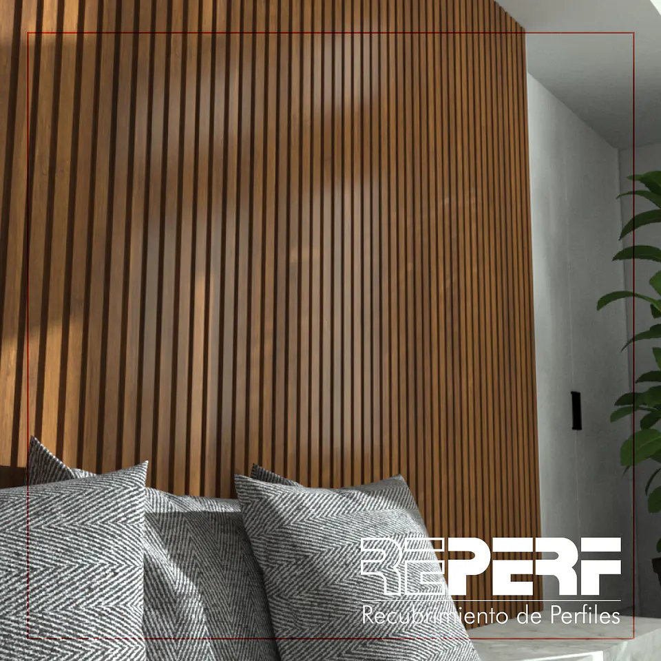 Revestimiento Interior Perfil 9Ranurado Folio Ceniza 15x120 mm x 2.4 m 2