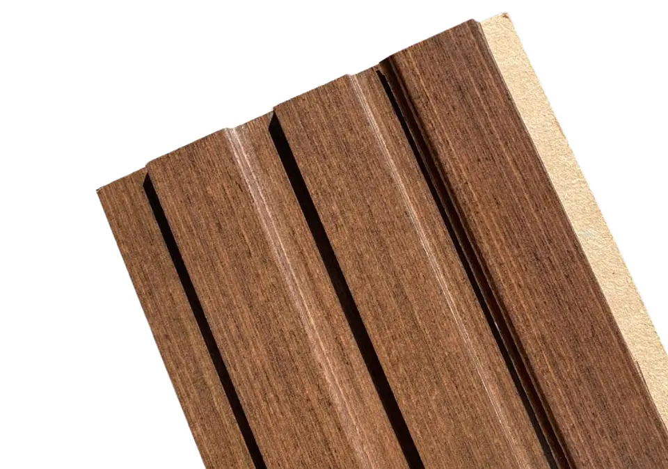 Revestimiento Interior Perfil 9Ranurado MDF Folio Wengue 15x120 mm x 2.4 m 1