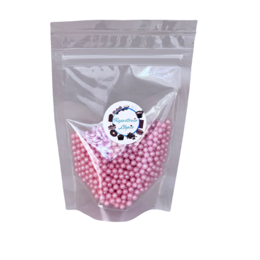 Perlas Rosadas Brillantes 4mm 70 gr