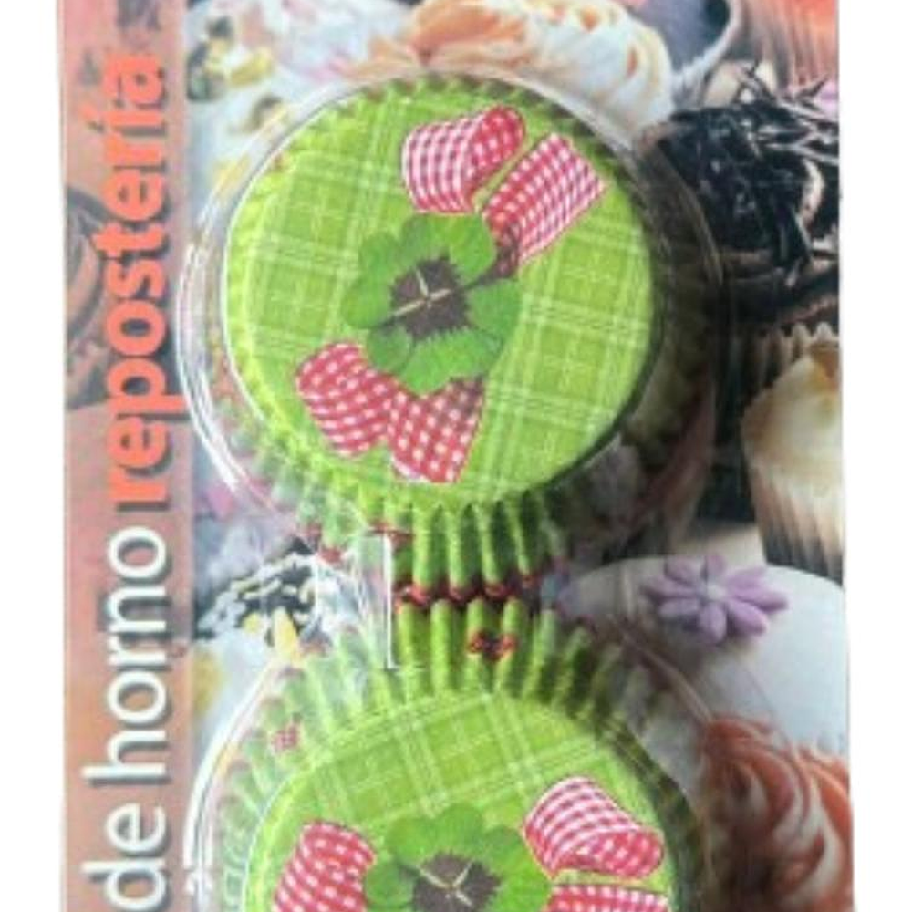 Capsulas Cupcake Diseño I Flor Verde 100 Un