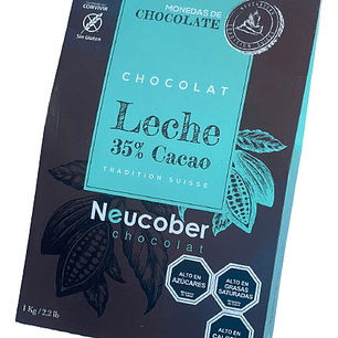 Monedas Chocolate Leche 35% Cacao Neucober 1kg