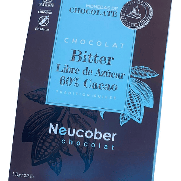 Monedas Chocolate Bitter 60% Cacao SA Neucober 1kg