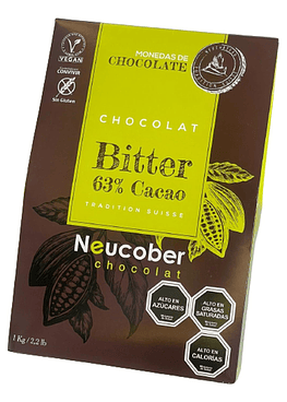 Monedas Chocolate Bitter 63% Cacao Neucober 1kg