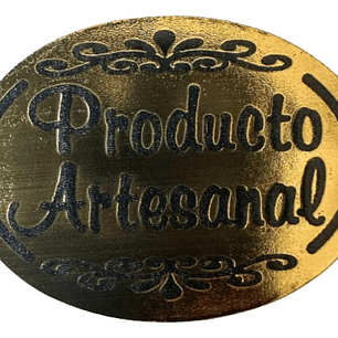 Sticker Producto Artesanal Dorado 100 unidades