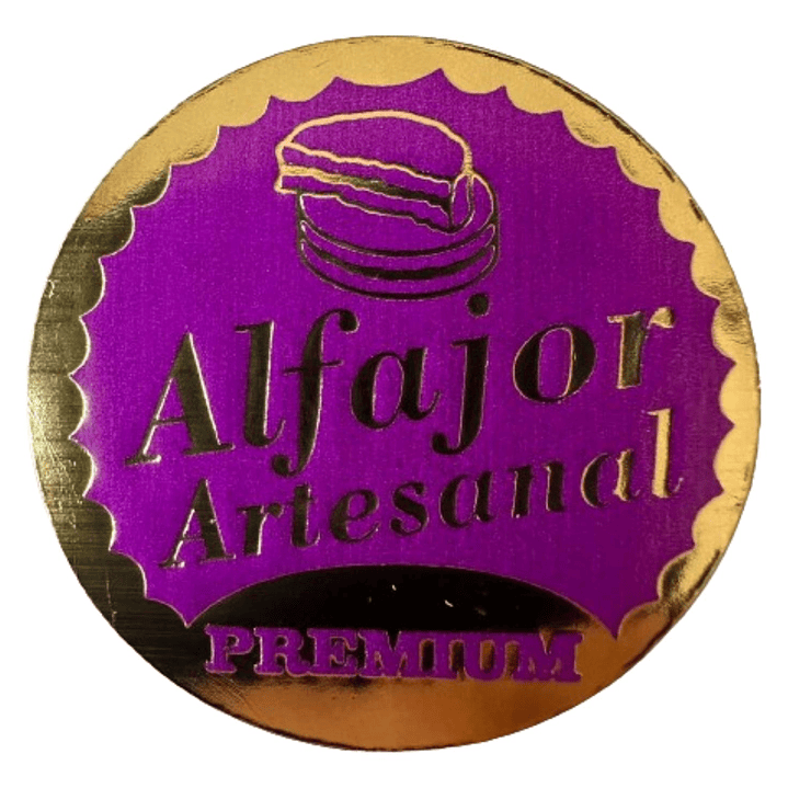 Sticker Alfajor Morado 100 unidades 38mm