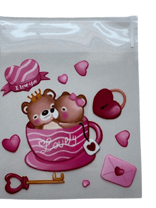Bolsas San Valentin C 10x10+2cm autoadhesiva 100un