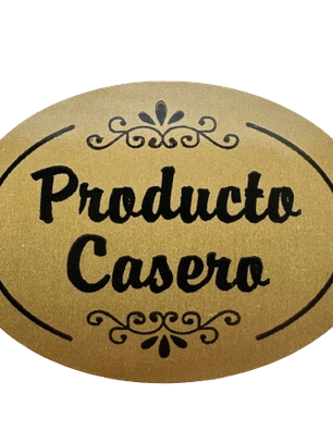 Sticker Producto Casero Cafe Claro 100un 4x3cm