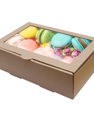 Pack 5 Caja M Carton Mcorr Ventana 21,2x14,7x6,8cm