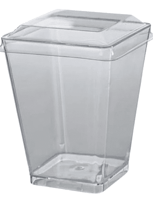 Vaso Acrílico Con Tapa 240 Ml - 10 Unidades