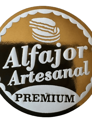 Sticker Alfajor Dorado 100 unidades 38mm
