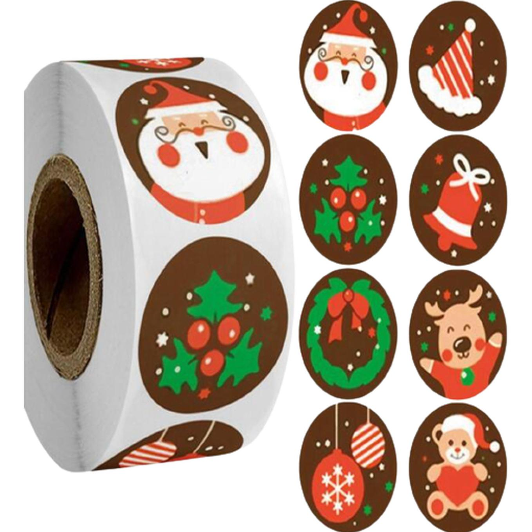 Sticker Navidad A 50 Unidades 25mm 1