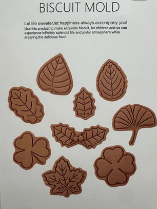 Cortador Galletas Hojas Estampadas