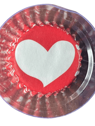 Capsulas Mini Cupcake Diseño J Corazon Blco 100 un