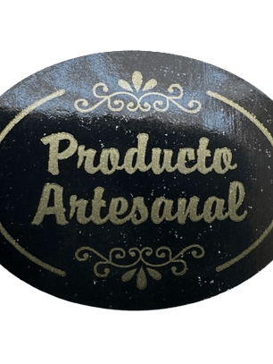 Sticker Producto Artesanal Negro Cafe 100un 4x3cm