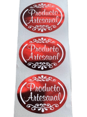 Sticker Producto Artesanal Rojo 100un