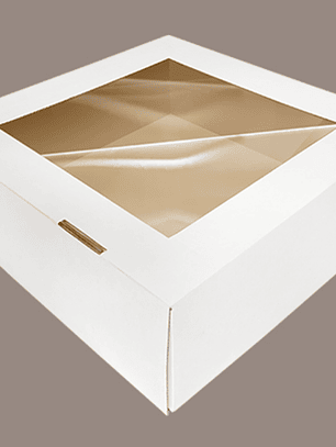 Pack 5 Caja Torta Cuadrada Ventana Sup 34,5x15 cm