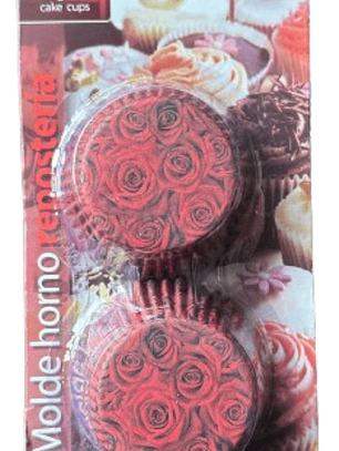 Capsulas Cupcake Diseño H Rosas 100 Un