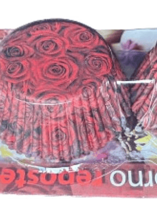 Capsulas Cupcake Diseño H Rosas 100 Un