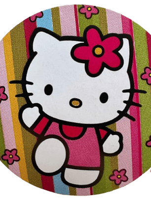 Sticker Hello Kitty 6 Diseños 38mm 100un