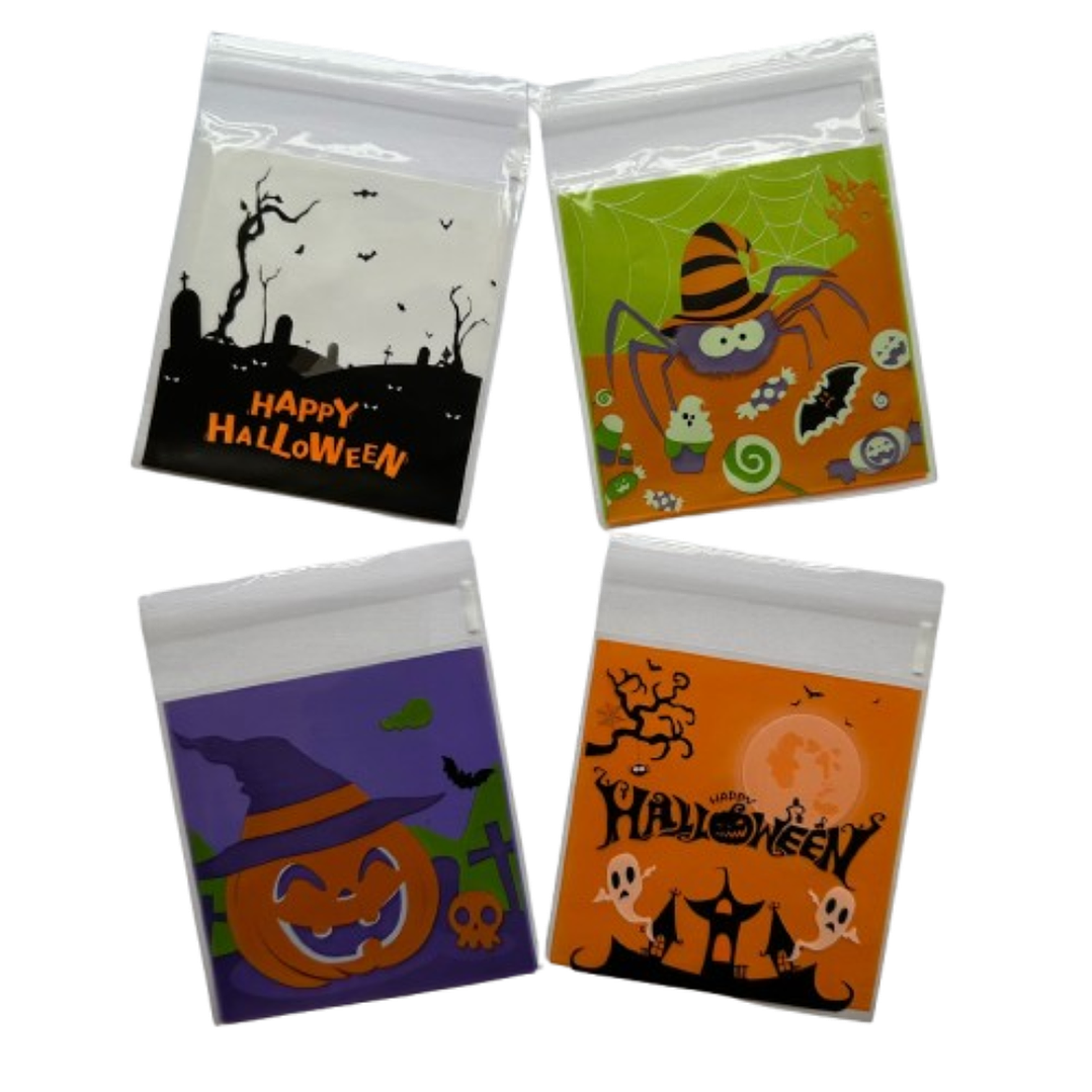 Bolsas Halloween B autoadhesivas 100un 10x10+2cm 1