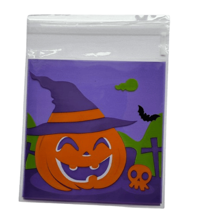 Bolsas Halloween B autoadhesivas 100un 10x10+2cm 3