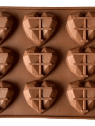 Molde Silicona Corazones 15 Cavidades