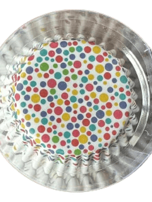 Capsulas Mini Cupcake Diseño A Puntos Color 100Un
